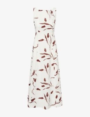 Floral-Print Linen-Blend Maxi Dress by ME&EM
