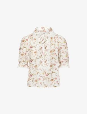 Floral-Print Silk and Cotton-Blend Blouse by ME&EM