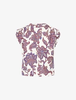 Floral-Print Swing Cotton Top by ME&EM