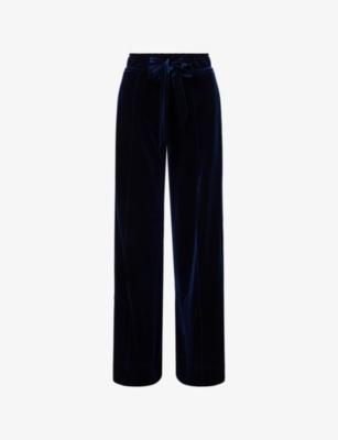 Fluid Velour Wide-Leg Stretch-Woven Track Trousers by ME&EM