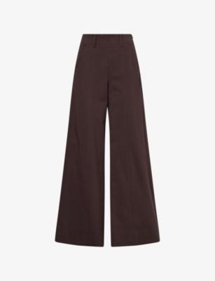 High-Waist Wide-Leg Cotton-Blend Trousers by ME&EM