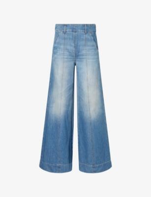 High-Waist Wide-Leg Cotton Denim Jeans by ME&EM