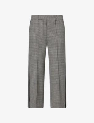Houndstooth-Pattern Straight-Leg Woven Trousers by ME&EM Houndstooth-Pattern Straight-Leg Woven Trousers by ME&EM
