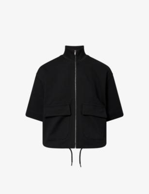 Luxe Travel Layering Short-Sleeves Stretch-Woven Jacket by ME&EM
