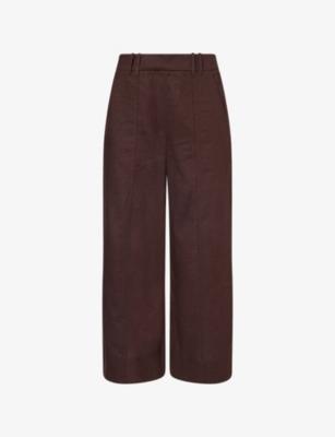 Mid-Rise Cropped-Leg Linen-Blend Trousers by ME&EM