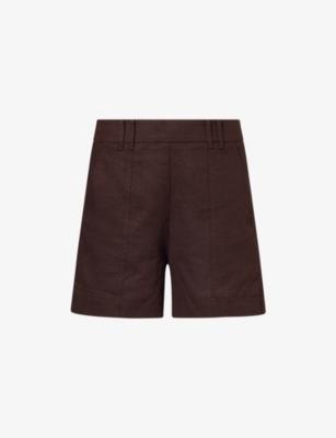 Mid-Rise Elasticated-Waist Linen-Blend Shorts by ME&EM