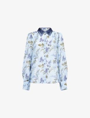 Moonbeam Floral Cotton And Silk Blouse by ME&EM