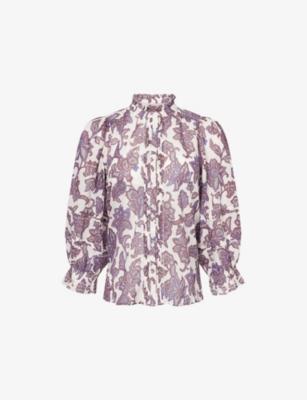 Ornate Lace Floral Print Cotton Top by ME&EM