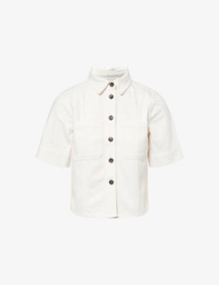 Panelled Short-Sleeve Denim Shirt by ME&EM