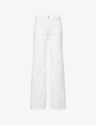 Patch-Pocket Subtle Flared Stretch-Denim Blend Jeans by ME&EM Patch-Pocket Subtle Flared Stretch-Denim Blend Jeans by ME&EM