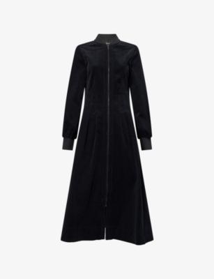 Pleated-Waist Cotton Corduroy Midi Dress by ME&EM