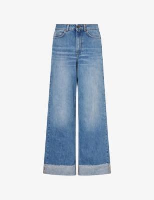 Raw-Cuff Straight-Leg Ankle-Grazer Denim Jeans by ME&EM