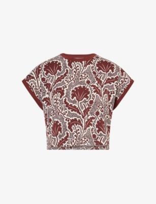 Rising Flowers Printed Cotton T-Shirt by ME&EM