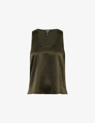 Scoop-Neck Silk-Satin Tank Top by ME&EM