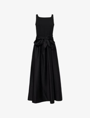 Square-Neck Sleeveless Cotton-Blend Maxi Dress by ME&EM