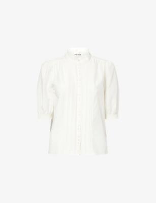 Straight Pintuck Cotton and Silk-Blend Blouse by ME&EM