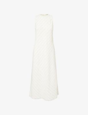 Textured Bias-Cut Cotton And Linen Blend Maxi Dress by ME&EM