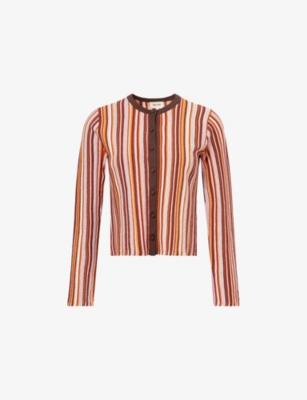 Textured-Stripe Knitted Cardigan by ME&EM