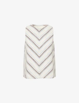 Textured Stripe Swing Cotton-Blend Top by ME&EM