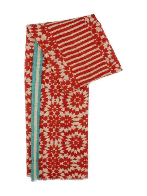 geometric-pattern cashmere scarf by ME&K