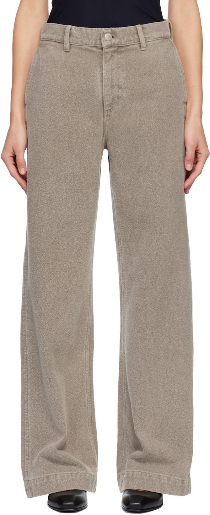 Beige Straight Cut Jeans by MFPEN