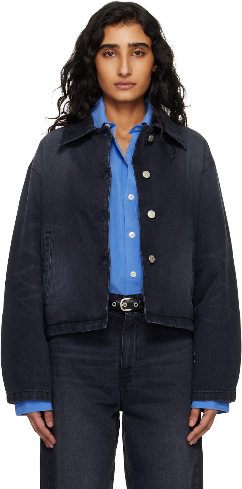 Black Decorator Denim Jacket by MFPEN