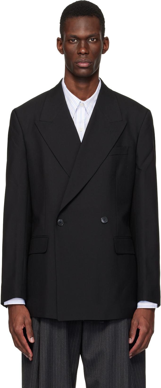 Black Double Breasted Blazer by MFPEN