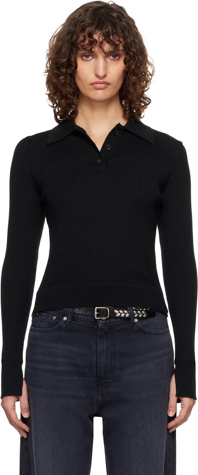 Black Partial Placket Polo by MFPEN