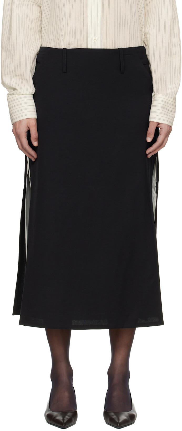 Black Tab Midi Skirt by MFPEN