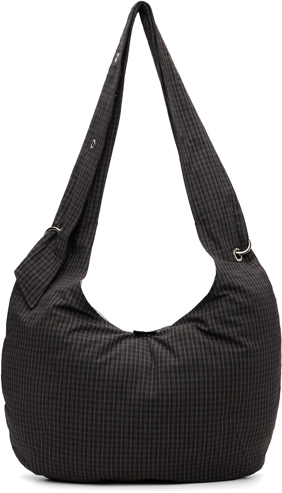 Gray Eyelet Messenger Bag by MFPEN