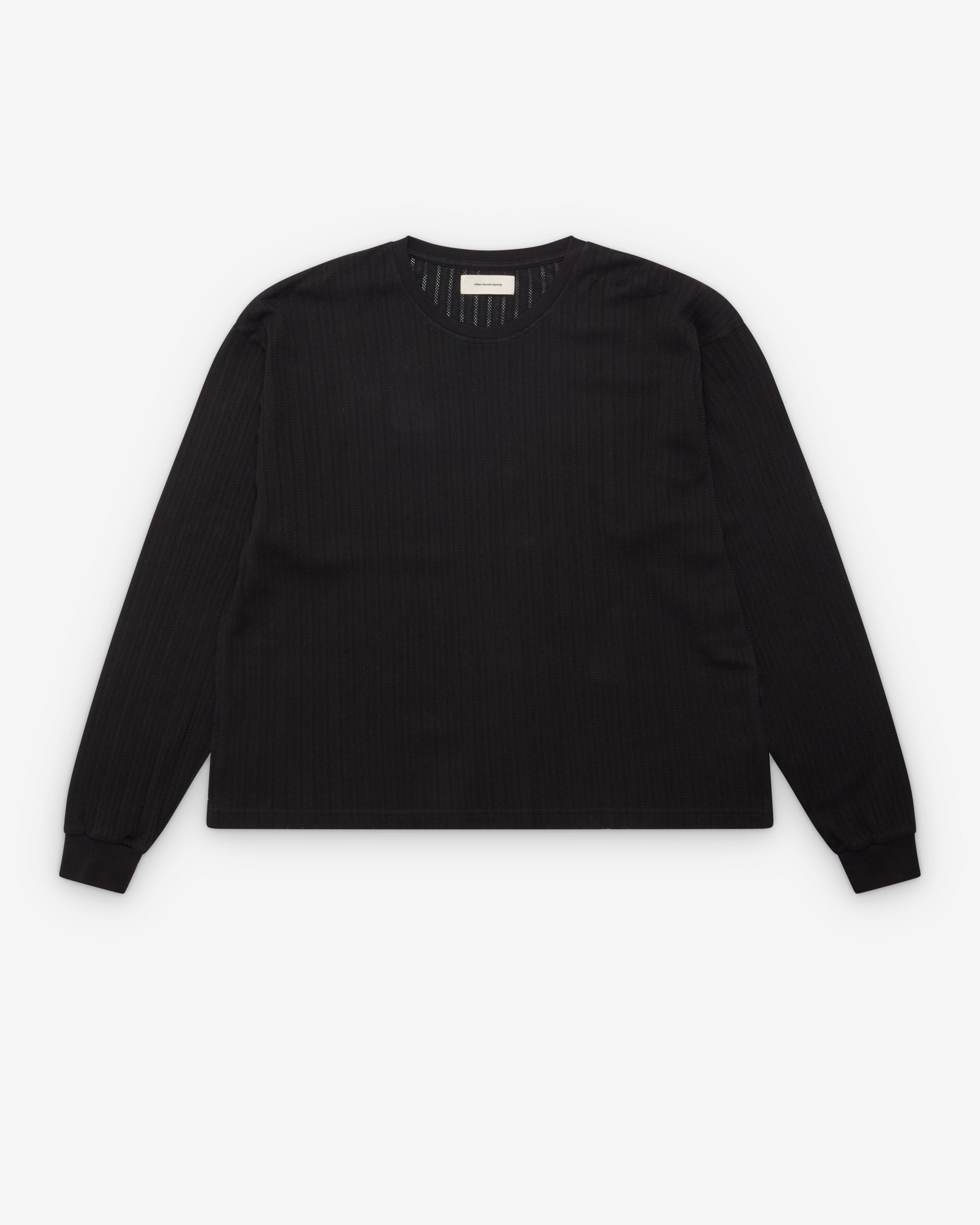 Mfpen - Men's Relaxed Ls Tee - (Black Lace Stripe) by MFPEN