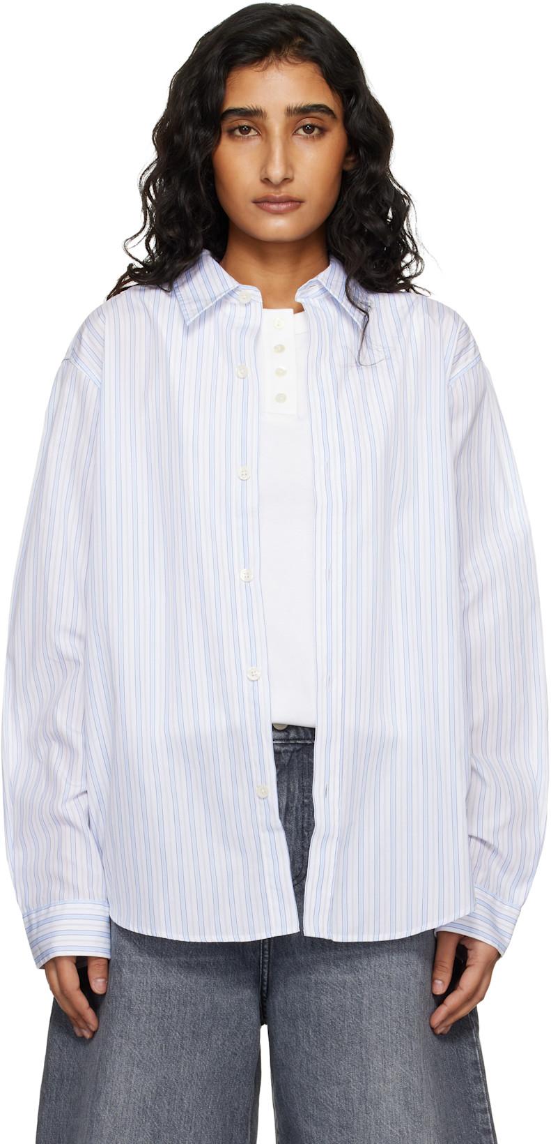 White & Blue Evening Shirt by MFPEN