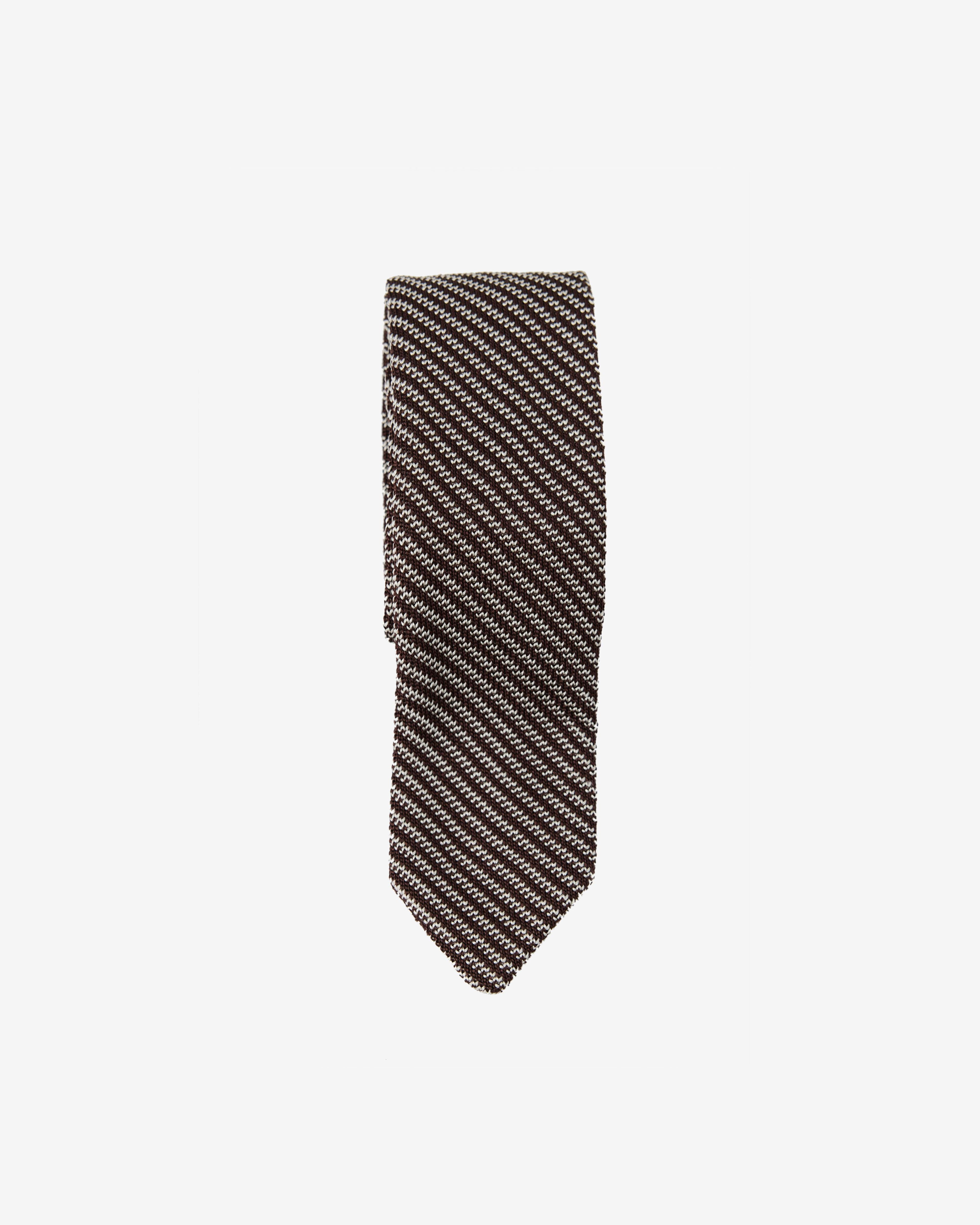 mfpen - Men's Formal Tie - (Brown Stripe) by MFPEN