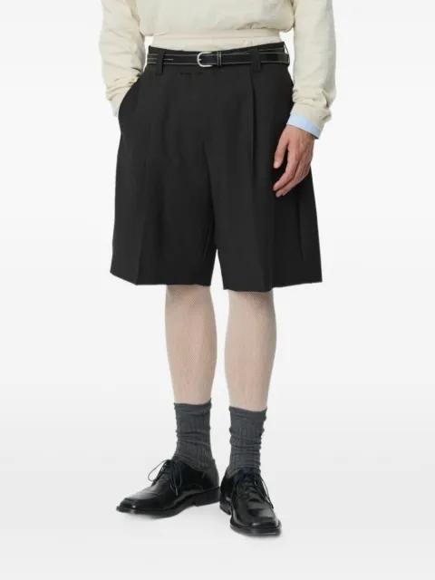 pinstripe pleated shorts by MFPEN