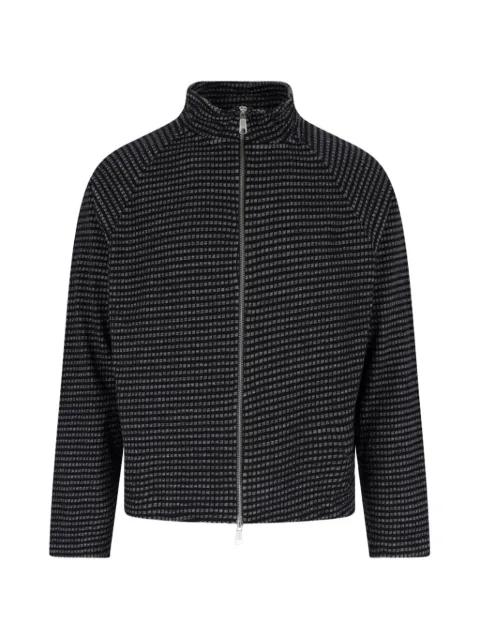 zip-up checked cardigan by MFPEN