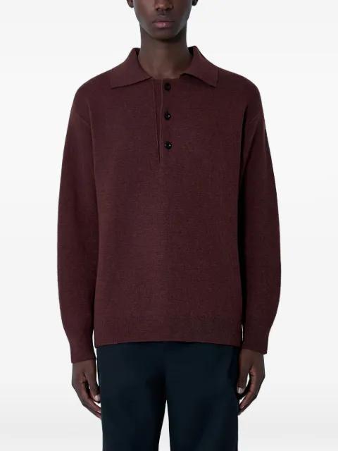 buttoned knitted polo shirt by MHL BY MARGARET HOWELL