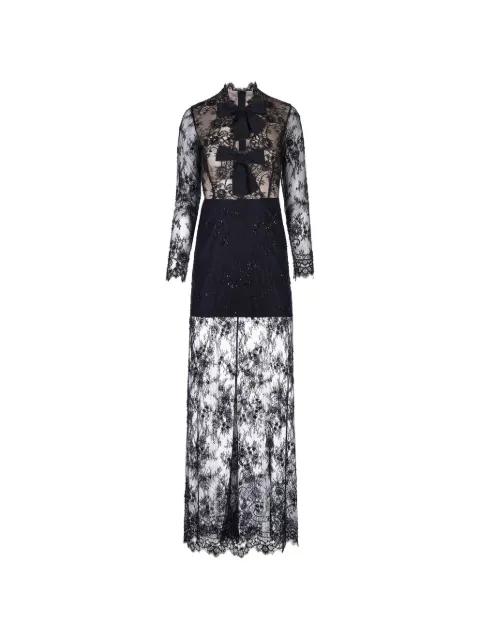 lace bow-embellishment maxi dress by MIA PECULIAR
