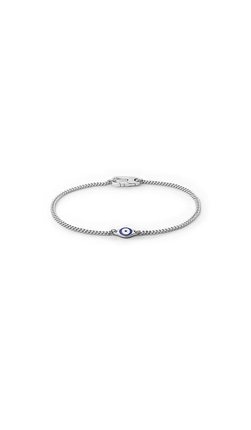 Miansai Single Blue Eye Bracelet in Metallic Silver by MIANSAI