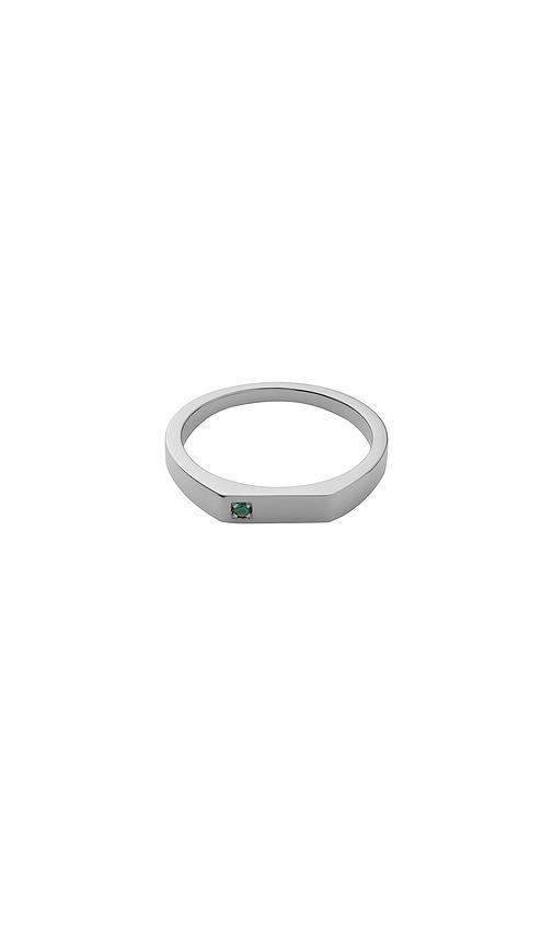 Miansai Thin Geo Agate Ring in Metallic Silver by MIANSAI