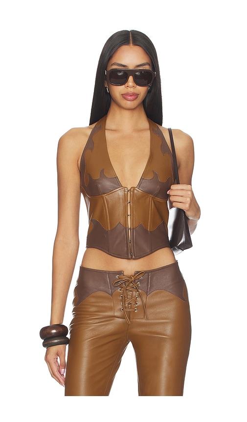 Miaou Mara Corset in Brown by MIAOU
