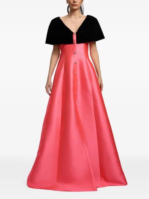Alhambra button V-neck maxi dress by MIAU BY CLARA ROTESCU