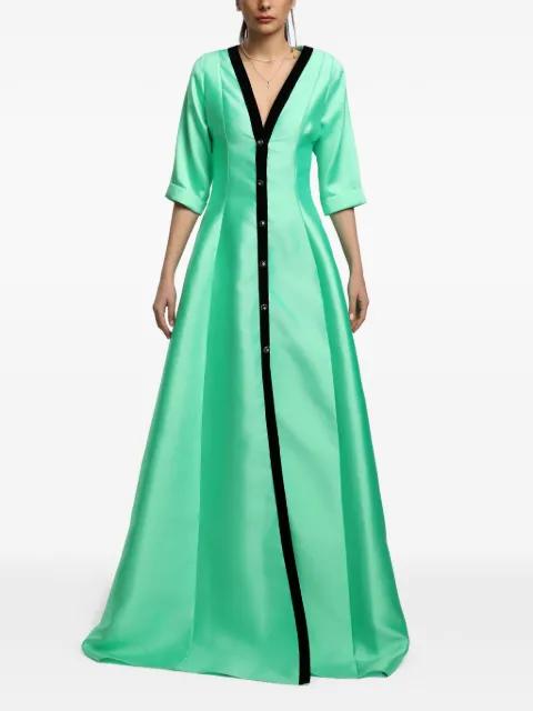 Bilbao V-neck buttoned maxi dress by MIAU BY CLARA ROTESCU
