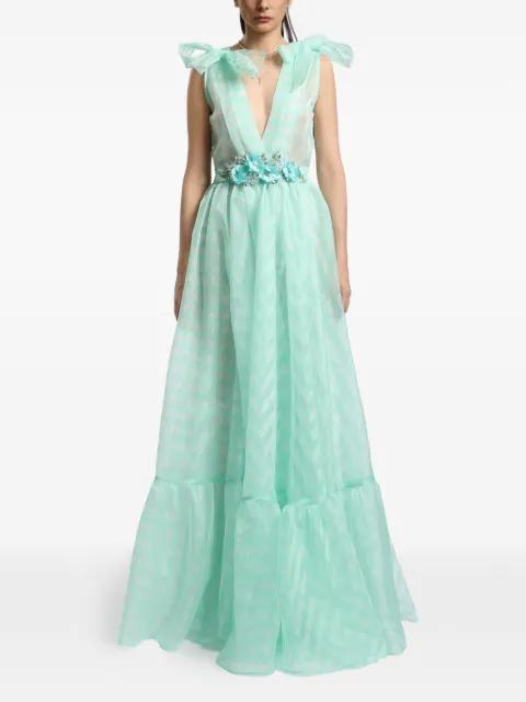 Como floral-detail maxi dress by MIAU BY CLARA ROTESCU