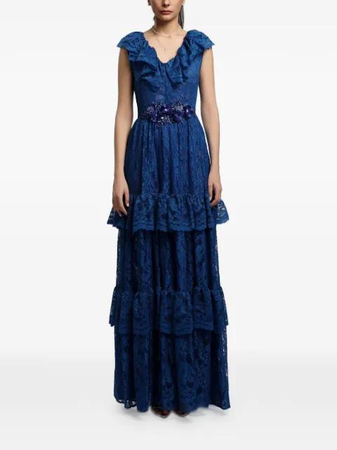 Latsmi ruffled tiered maxi dress by MIAU BY CLARA ROTESCU
