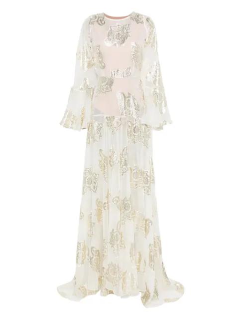 flared maxi dress by MIAU BY CLARA ROTESCU