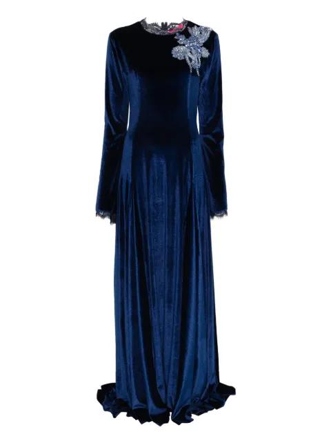 floral-appliqué maxi dress by MIAU BY CLARA ROTESCU
