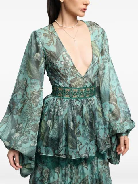 floral-print maxi dress by MIAU BY CLARA ROTESCU