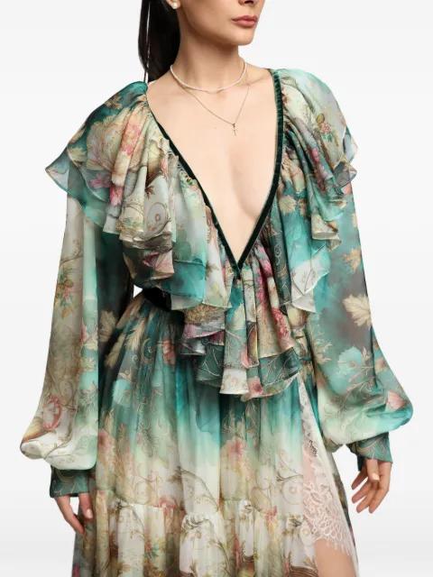 floral-print ruffled dress by MIAU BY CLARA ROTESCU