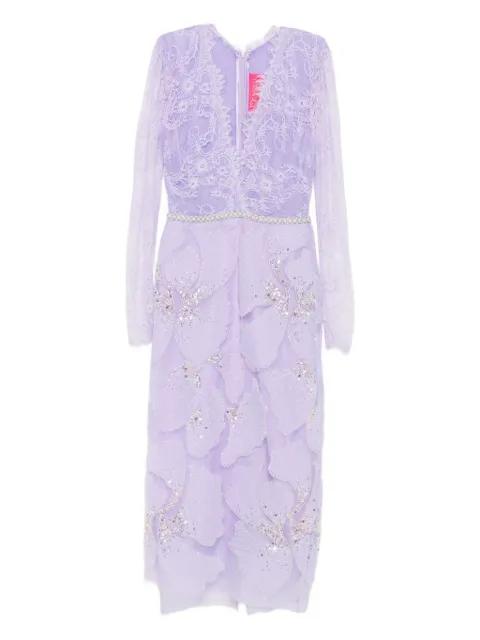lace-appliqué embellished dress by MIAU BY CLARA ROTESCU