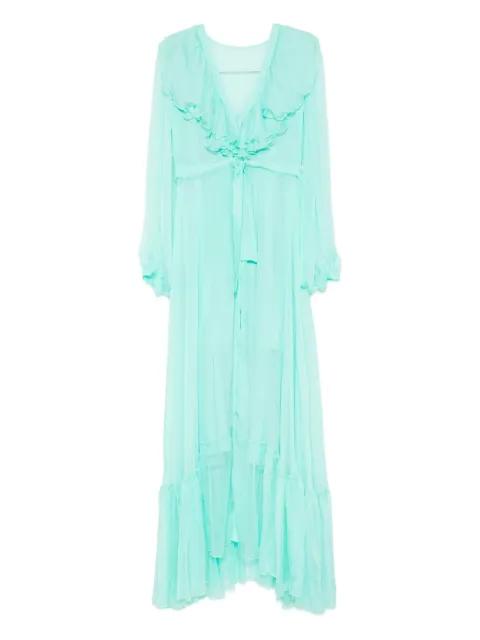 ruffled maxi dress by MIAU BY CLARA ROTESCU